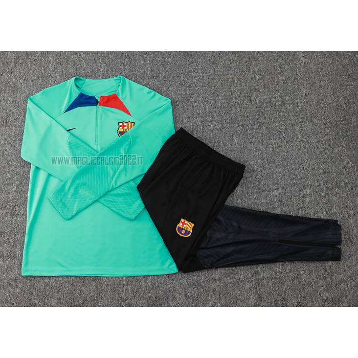 Tuta da Track de Felpa del Barcellona Bambino 2023-2024 Verde Claro
